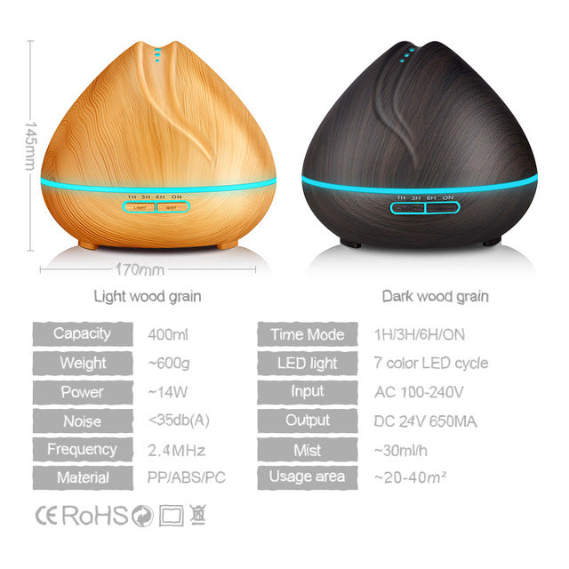 Serenity Wood Grain Aroma Humidifier