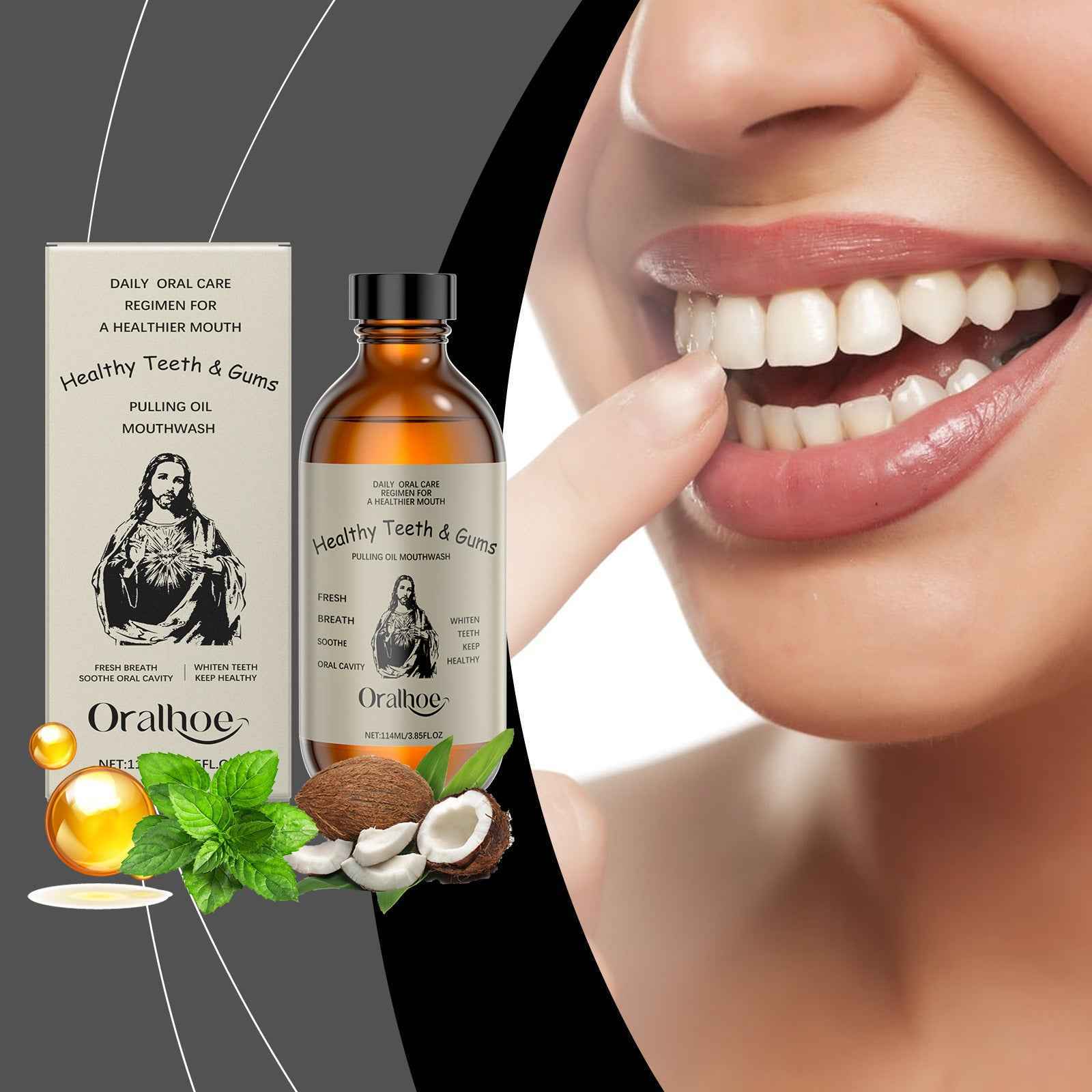 Oral Care Coconut Mouthwash for Fresh Breath & Gentle Cleaning, 114ml - LumaLair