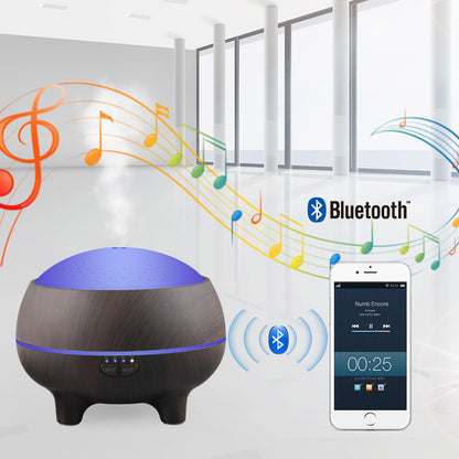 Wood Grain Essential Oil Diffuser with Bluetooth Speaker