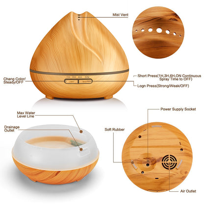 Serenity Wood Grain Aroma Humidifier