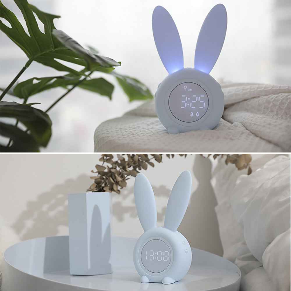 LumaLair Bunny Alarm Clock: Cute LED Night Light for Joyful Mornings - LumaLair