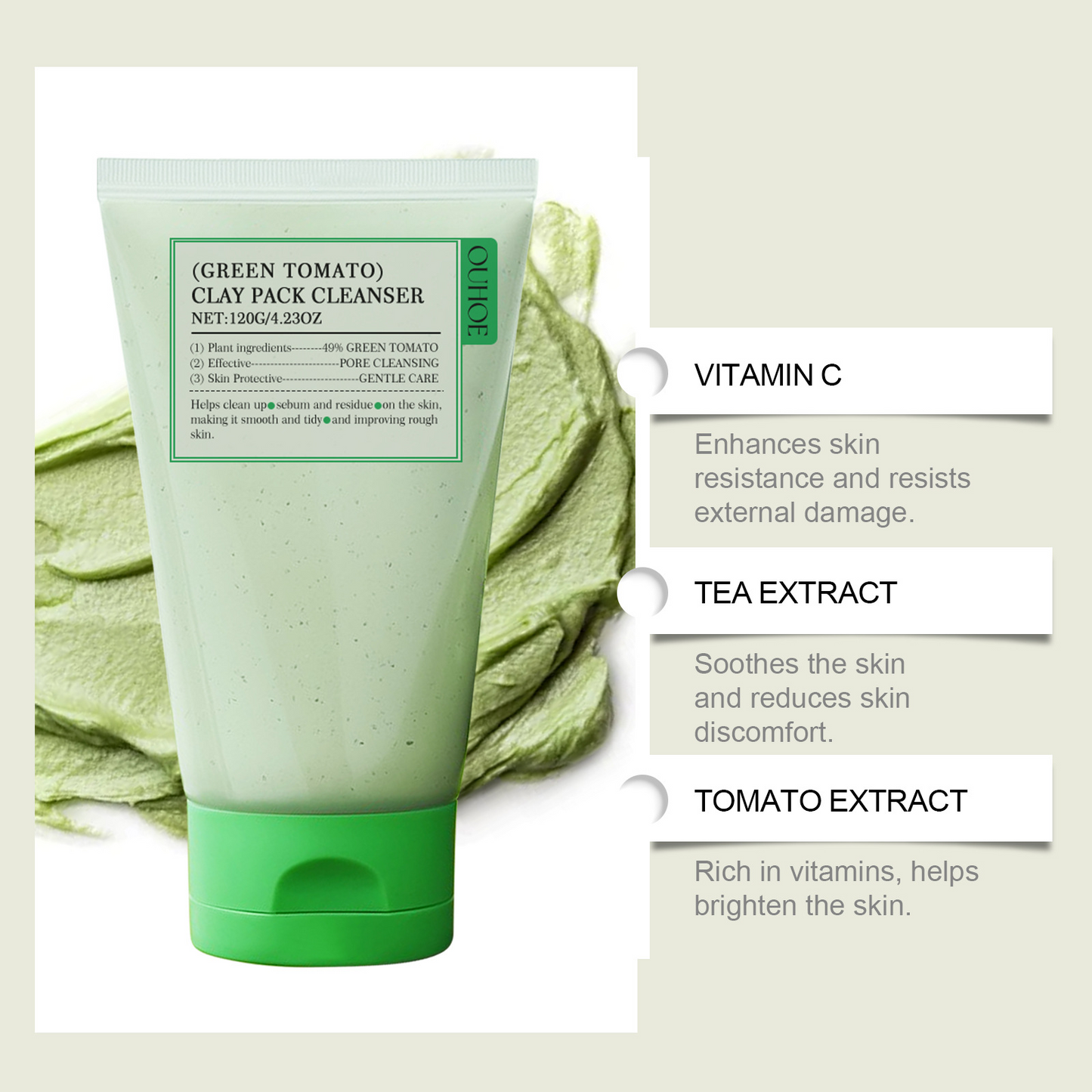 Green Tomato Facial Cleanser Radiance Mask