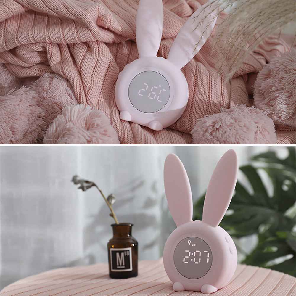 LumaLair Bunny Alarm Clock: Cute LED Night Light for Joyful Mornings - LumaLair