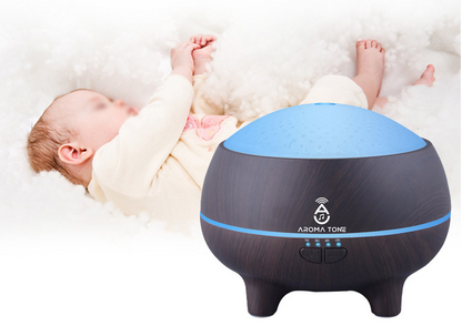 Wood Grain Essential Oil Diffuser with Bluetooth Speaker
