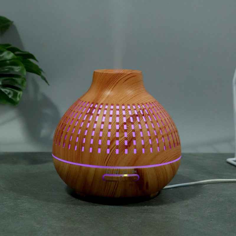 Ultrasonic 400ml Wood Grain Aroma Diffuser for Ultimate Relaxation - LumaLair