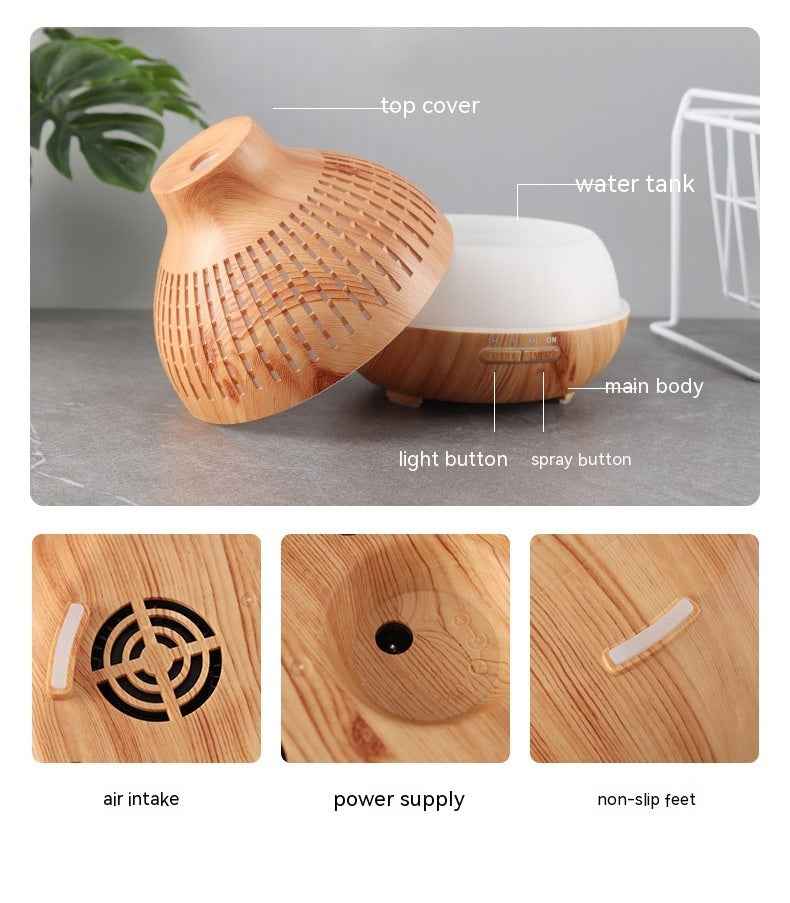 400ML Hollow Wood Grain Aroma Diffuser