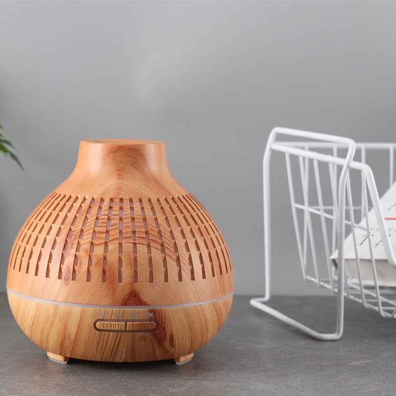 Ultrasonic 400ml Wood Grain Aroma Diffuser for Ultimate Relaxation - LumaLair