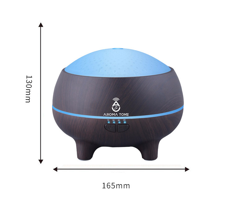 Wood Grain Essential Oil Diffuser with Bluetooth Speaker