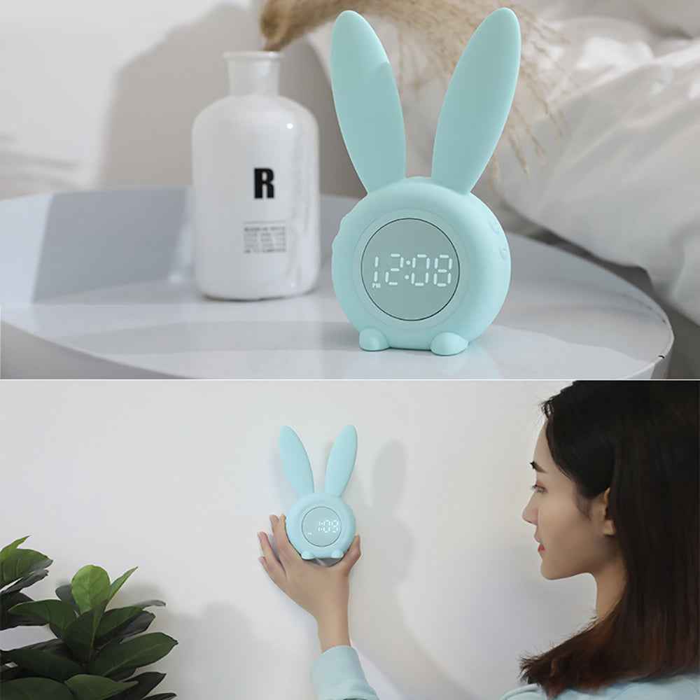 LumaLair Bunny Alarm Clock: Cute LED Night Light for Joyful Mornings - LumaLair